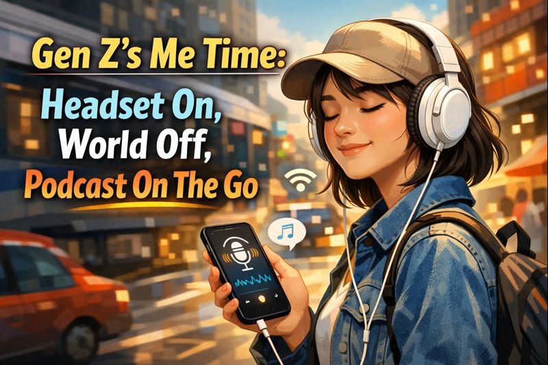 Gen Z's Me Time: Headset On, World Off, Podcast On The Go