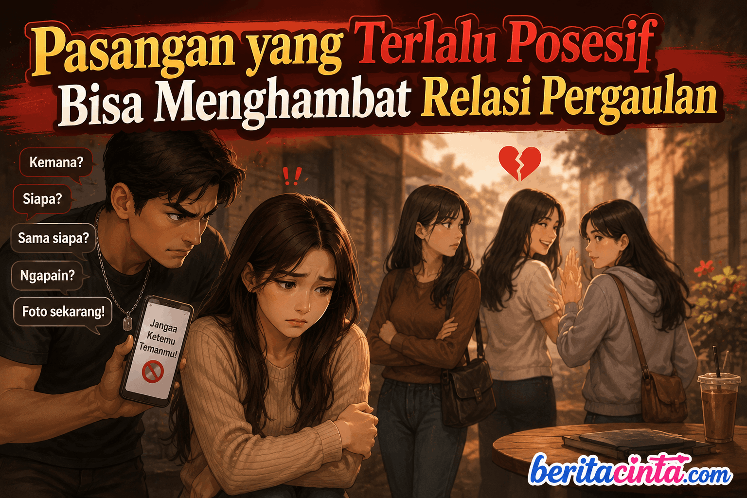 Pasangan yang Terlalu Posesif Bisa Menghambat Relasi Pergaulan