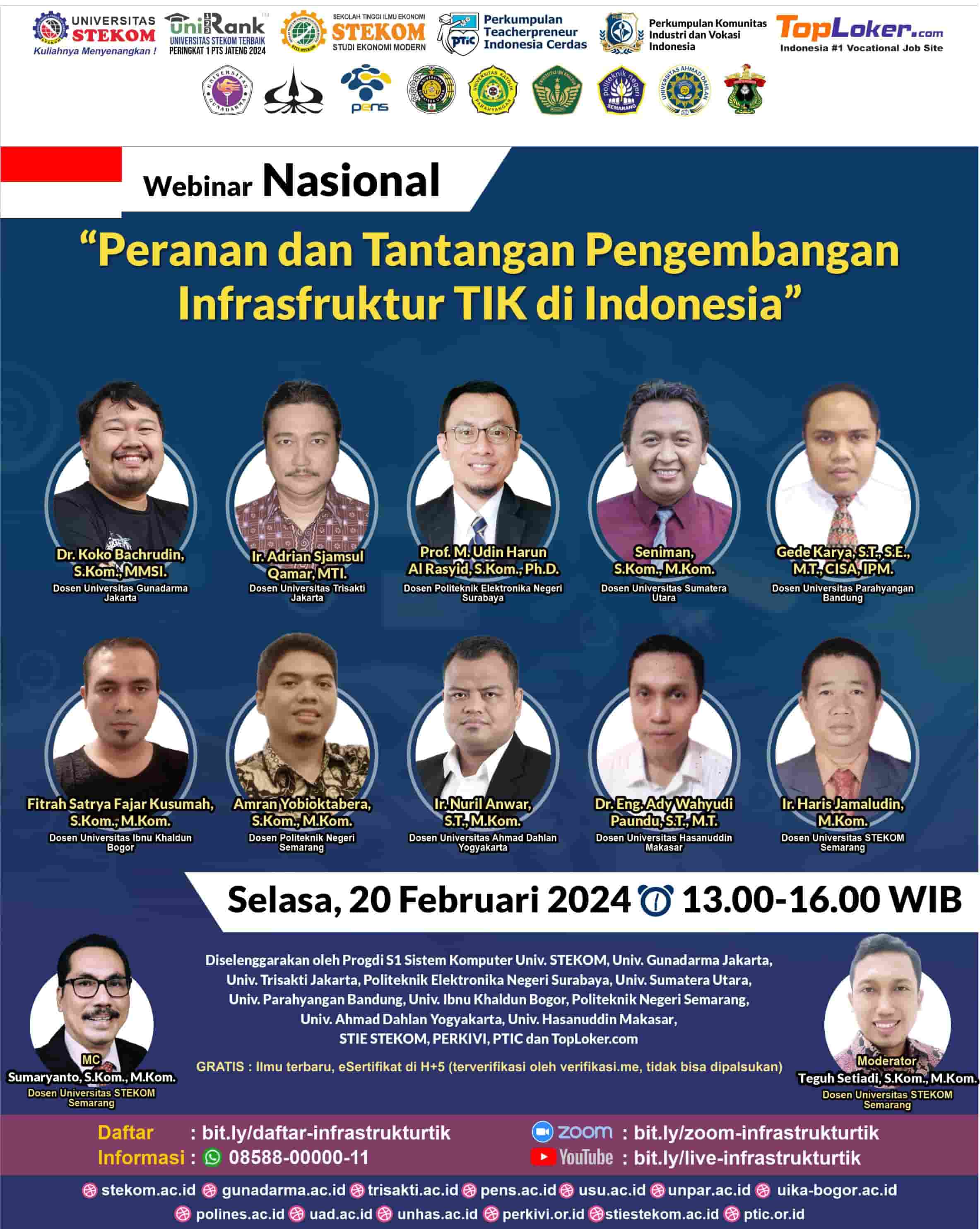WEBINAR NASIONAL Peranan dan Tantangan Pengembangan Infrasfruktur TIK di Indonesia