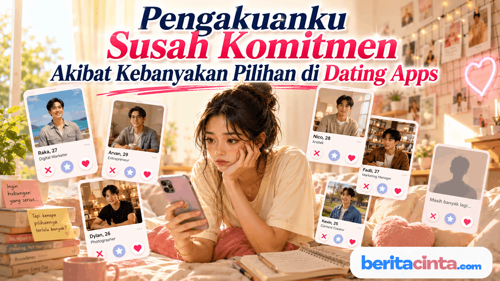 "Terjebak di Layar Kaca": Pengakuanku Susah Komitmen Akibat Kebanyakan Pilihan di Dating Apps
