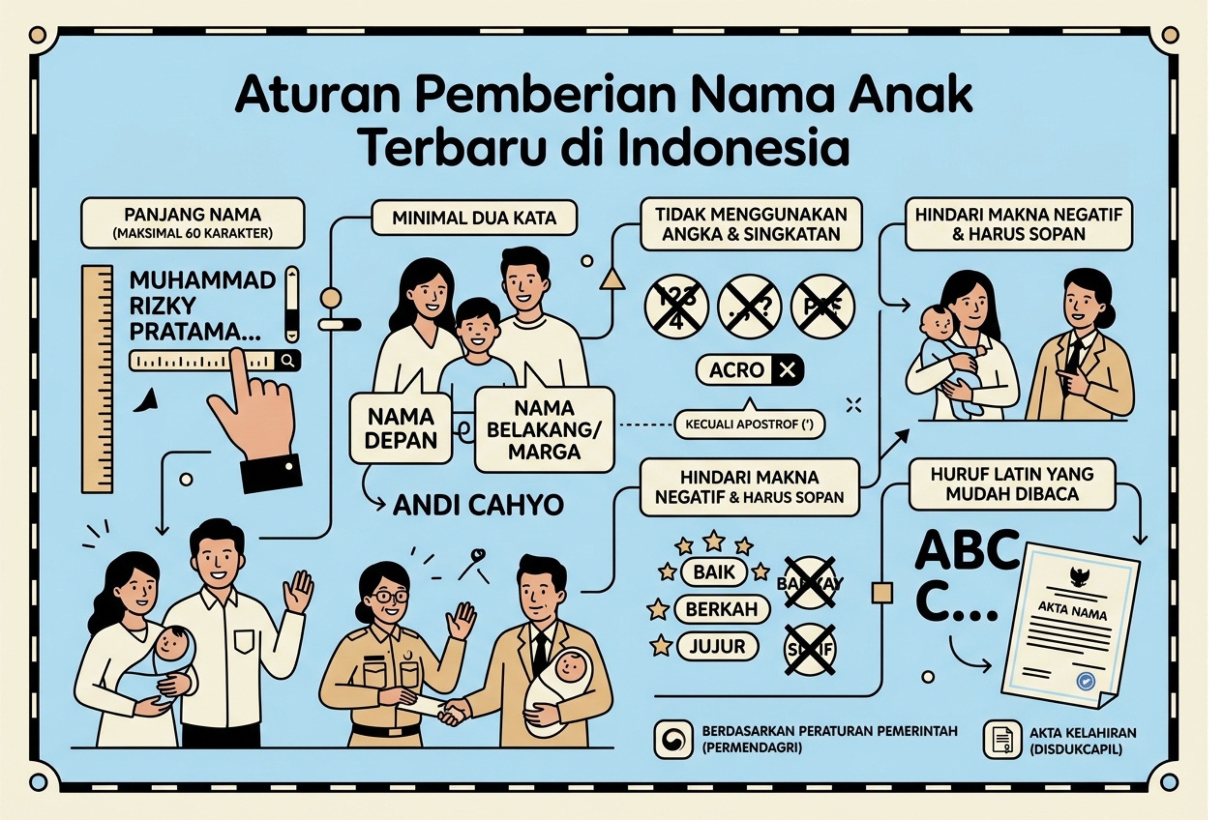 Aturan Pemberian Nama Anak Terbaru di Indonesia