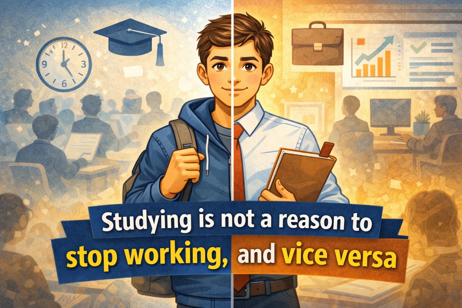 Studying is not a reason to stop working, and vice versa