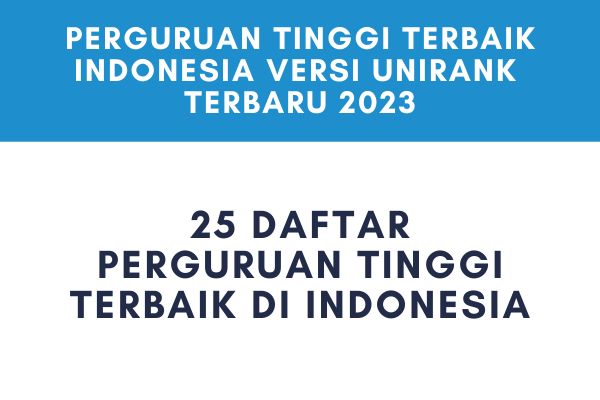 Perguruan Tinggi Terbaik Indonesia 2023 Unirank Terbaru