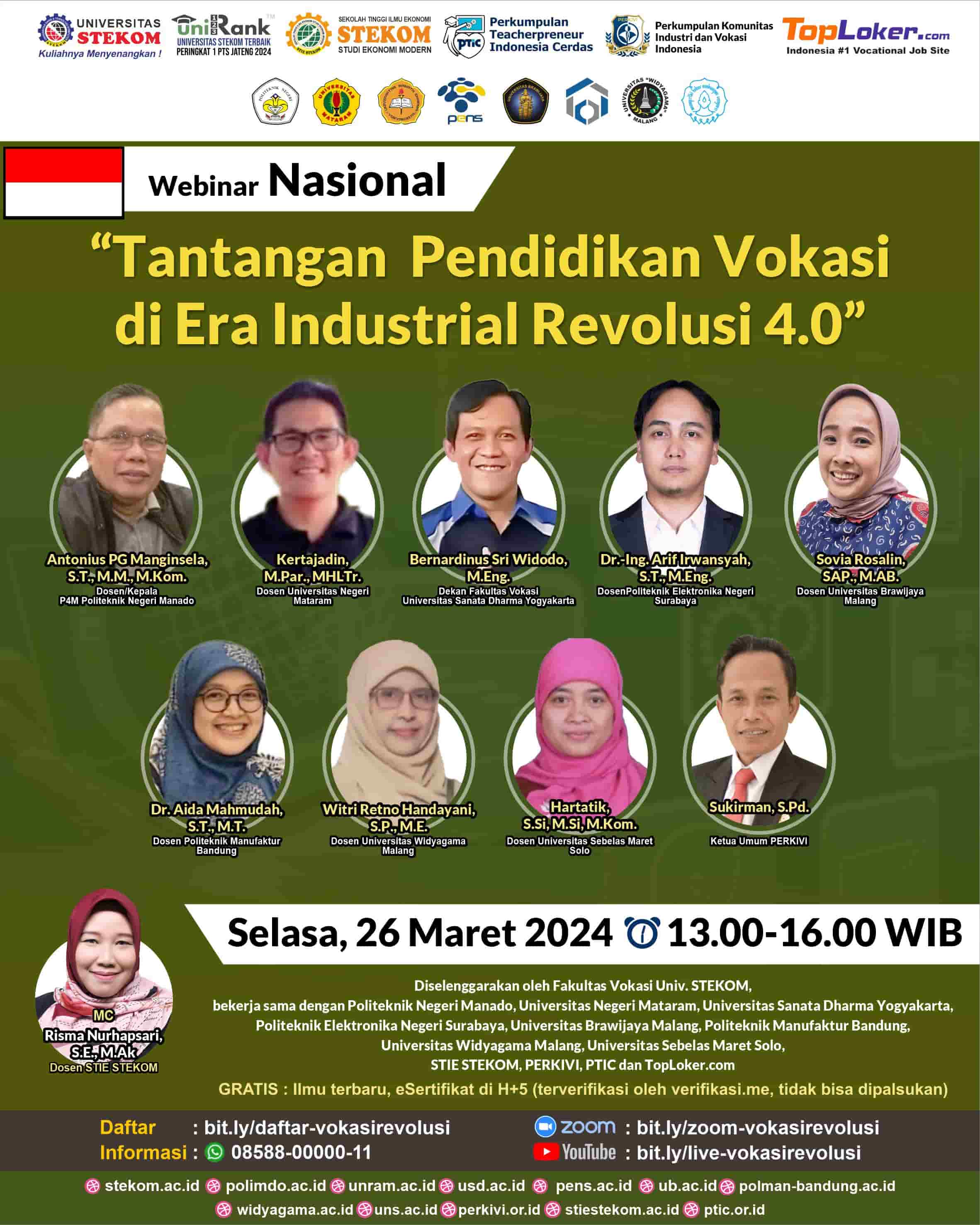 WEBINAR NASIONAL Tantangan Pendidikan Vokasi di Era Industrial Revolusi 4.0