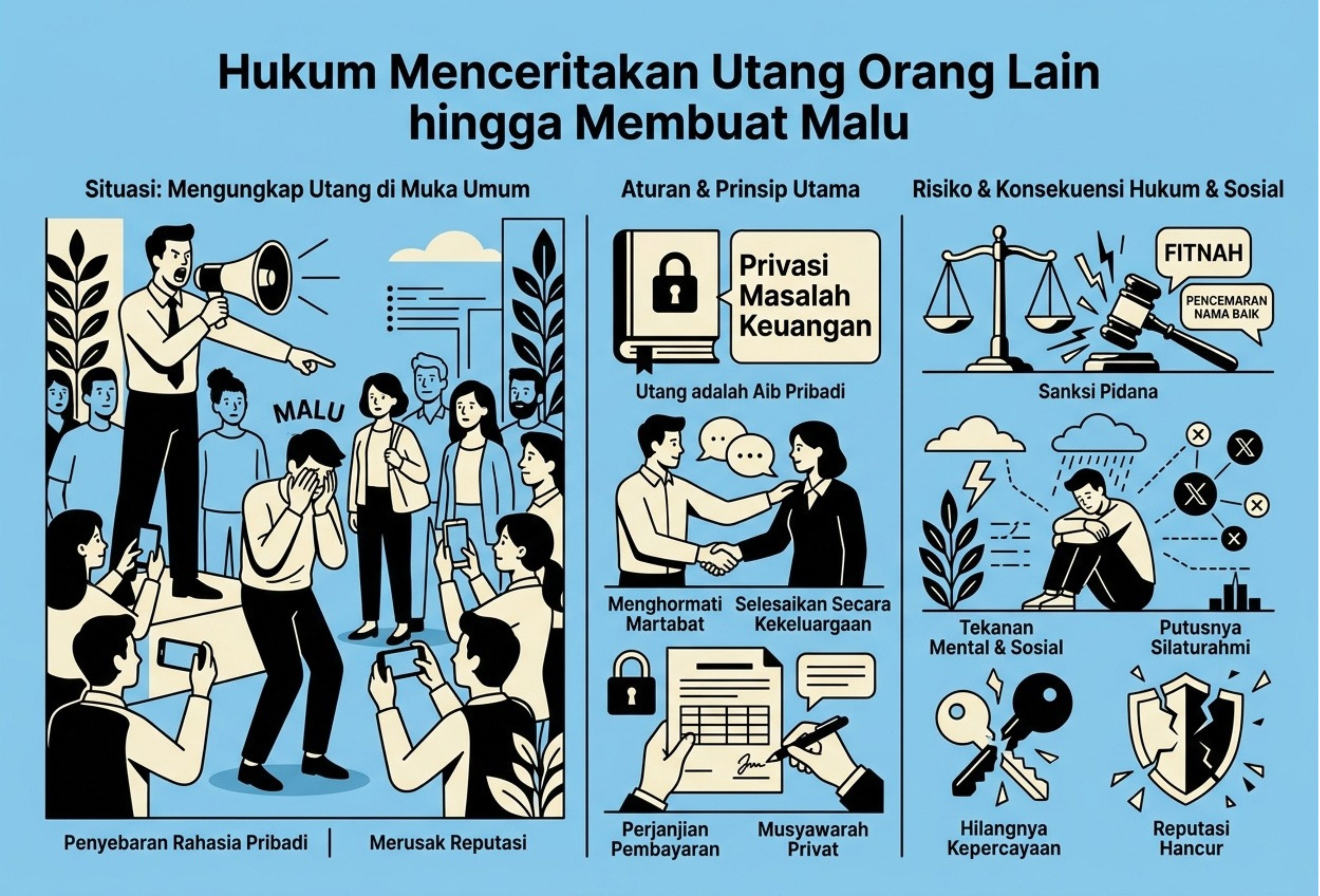 Hukum Menceritakan Utang Orang Lain hingga Membuat Malu