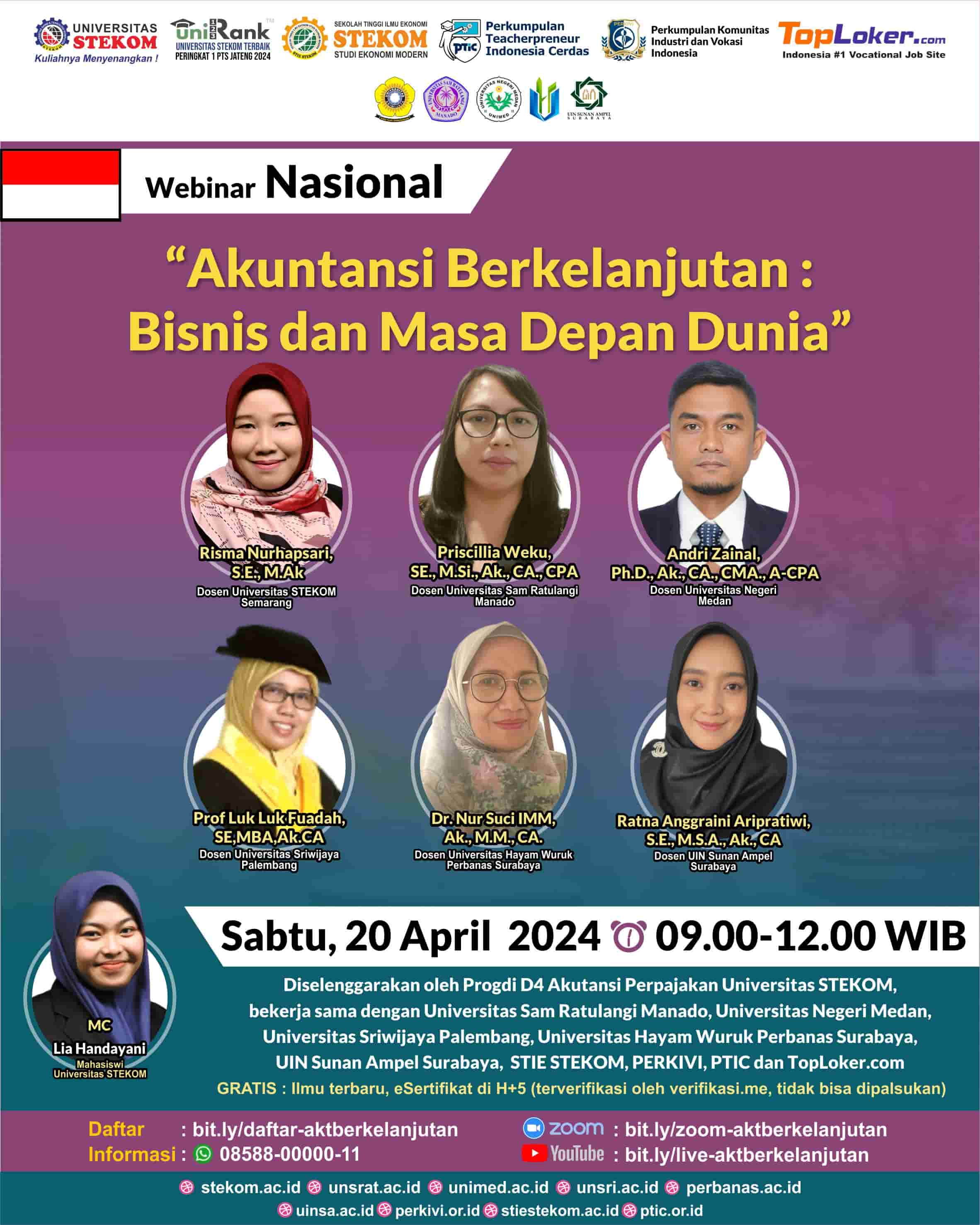WEBINAR NASIONAL Akuntansi Berkelanjutan : Bisnis dan Masa Depan Dunia