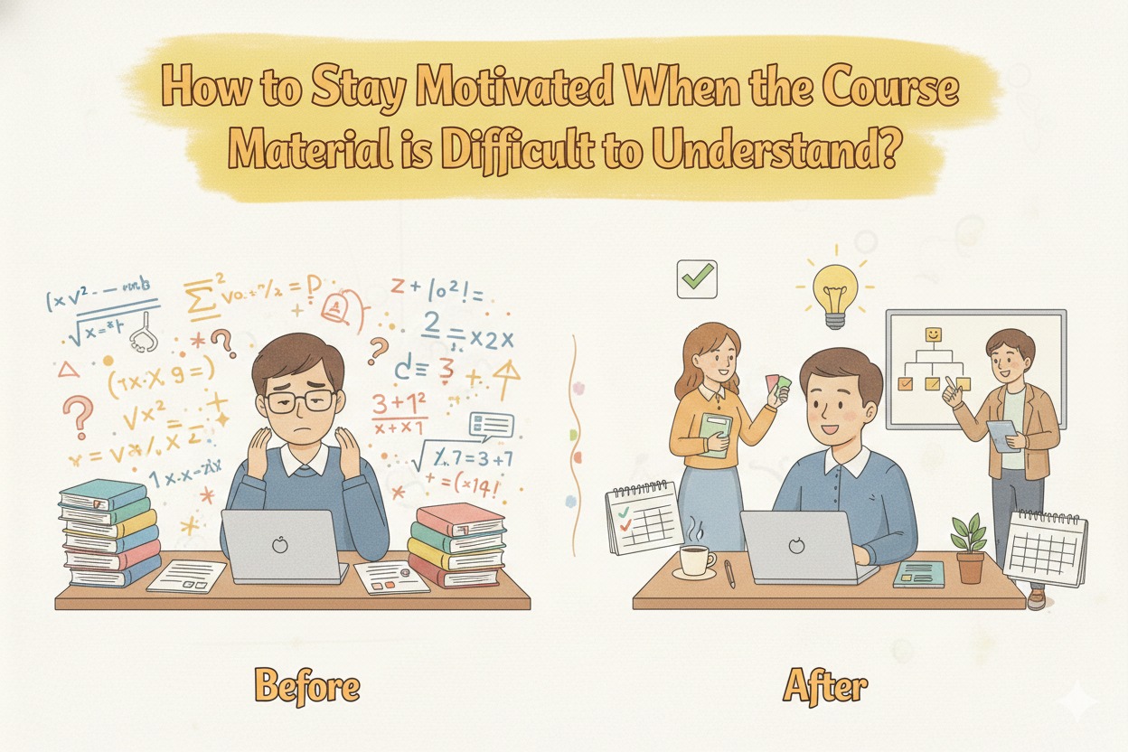 How to Stay Motivated When the Course Material is Difficult to Understand?