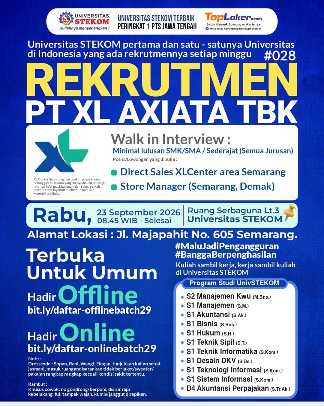 Rekrutmen PT XL Axiata Batch #028