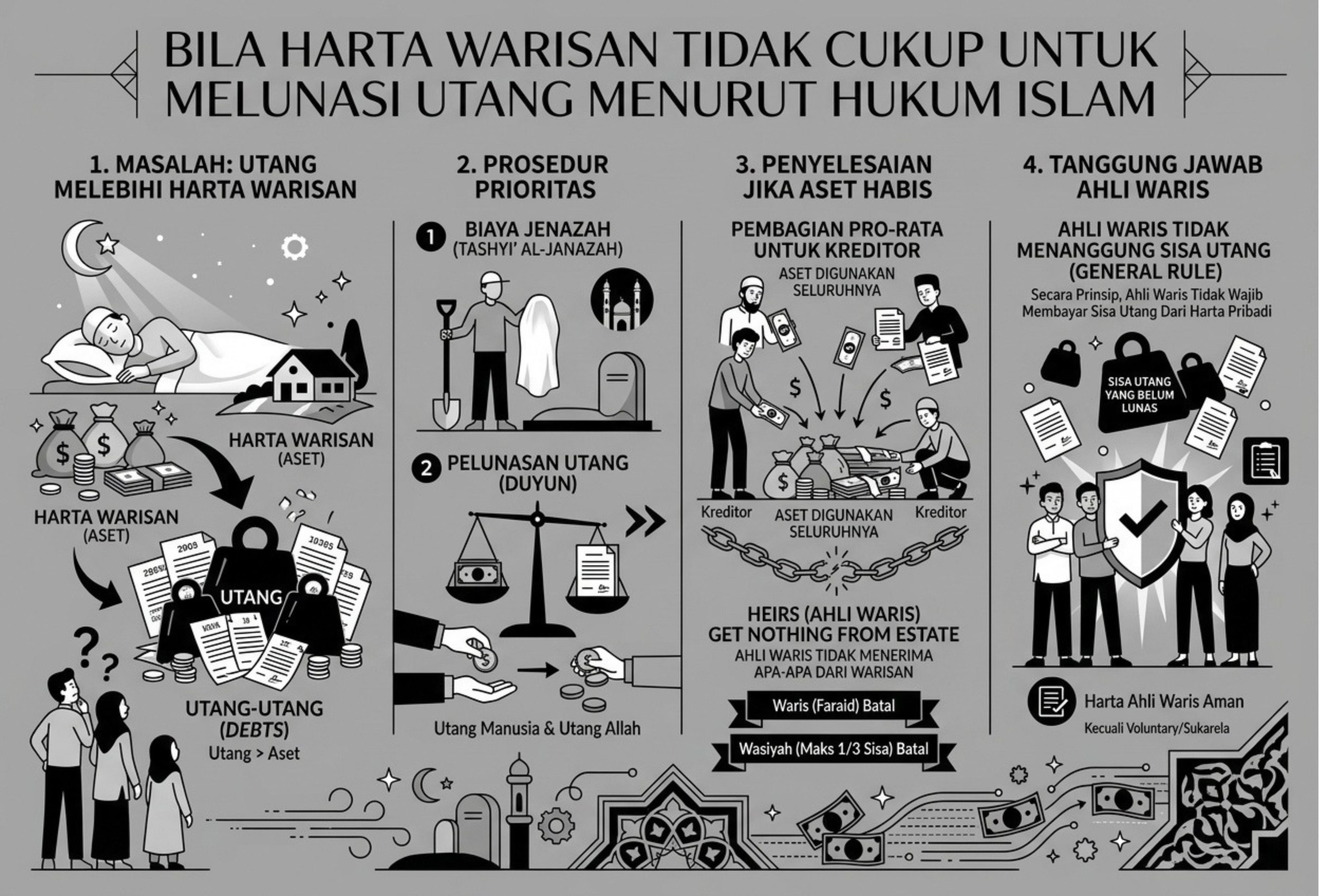 Bila Harta Warisan Tidak Cukup untuk Melunasi Utang Menurut Hukum Islam