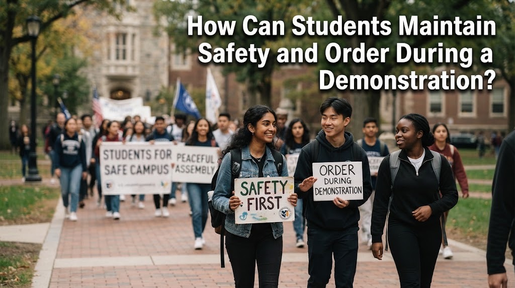 How Can Students Maintain Safety and Order During a Demonstration?