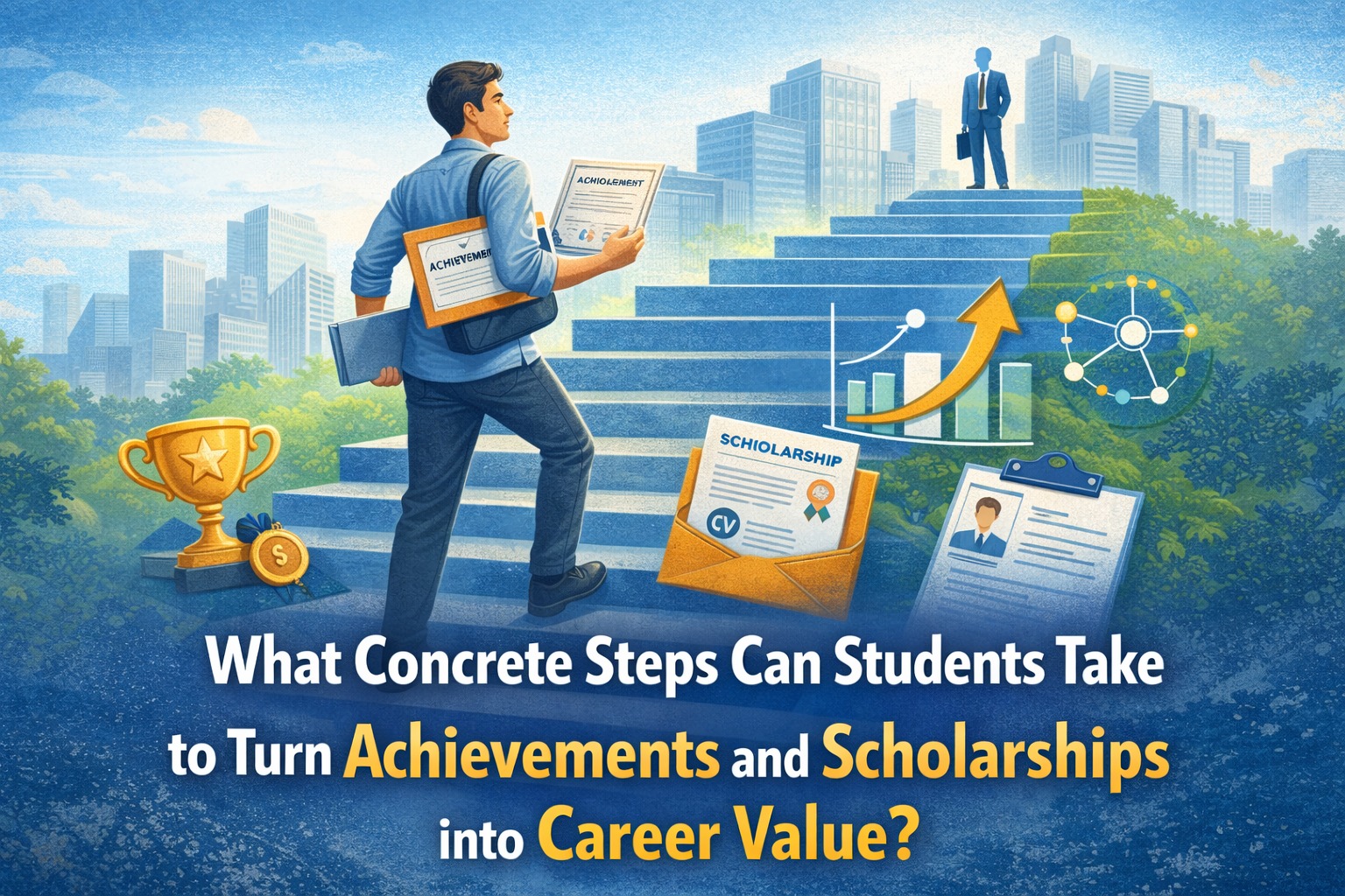 What Concrete Steps Can Students Take to Turn Achievements and Scholarships into Career Value?