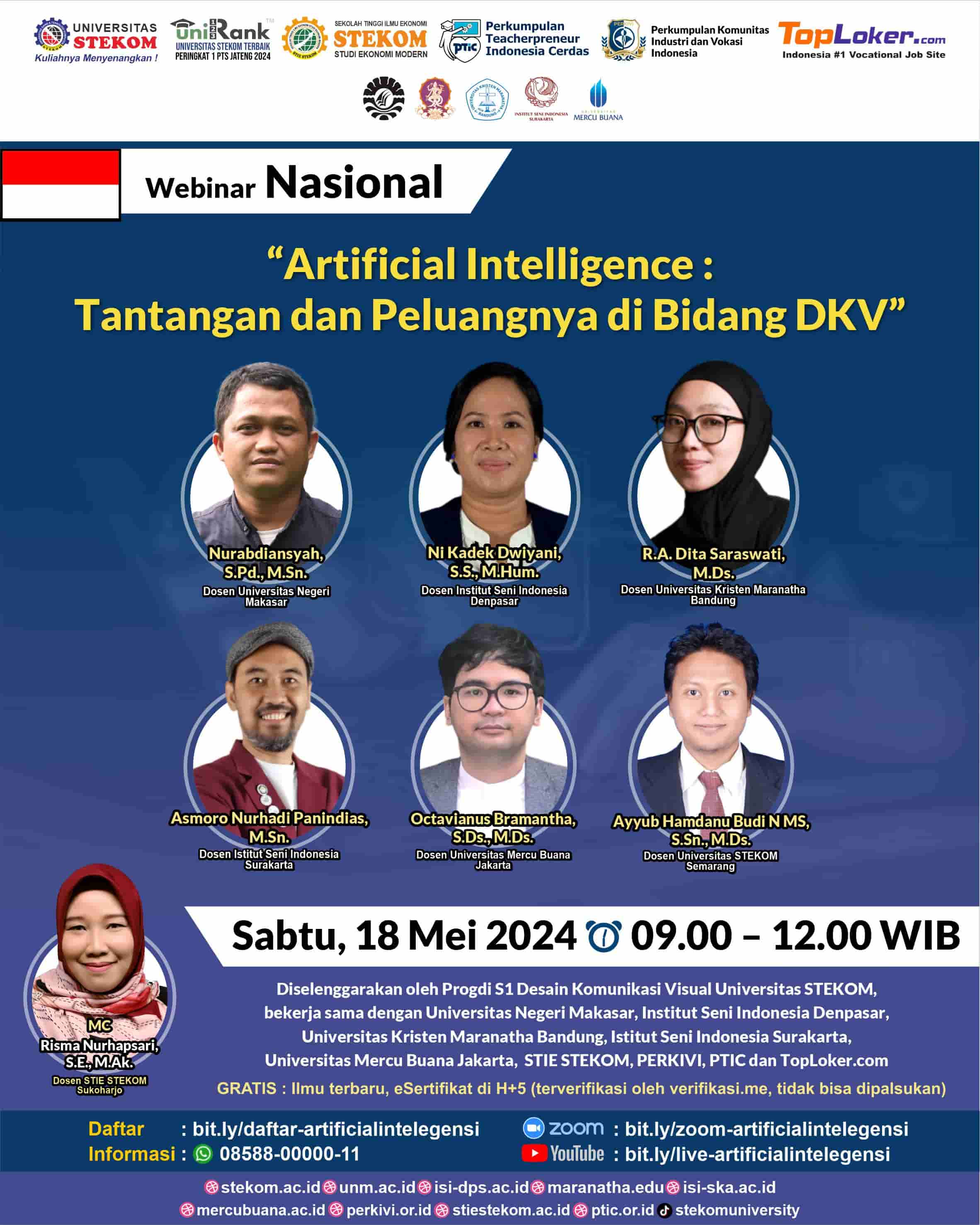 WEBINAR NASIONAL Artificial Intelligence : Tantangan dan Peluangnya di Bidang DKV