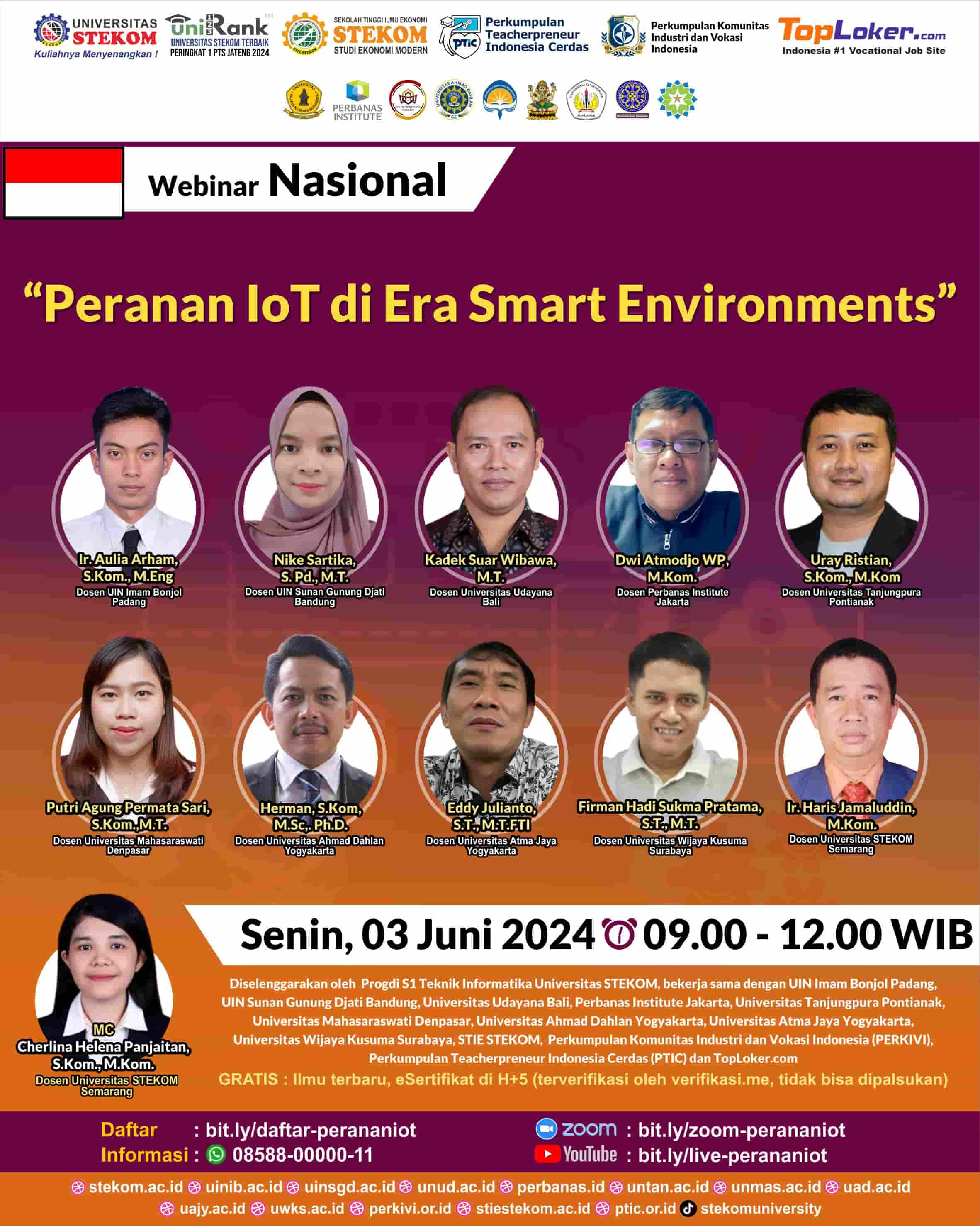 WEBINAR NASIONAL Peranan IoT di Era Smart Environments