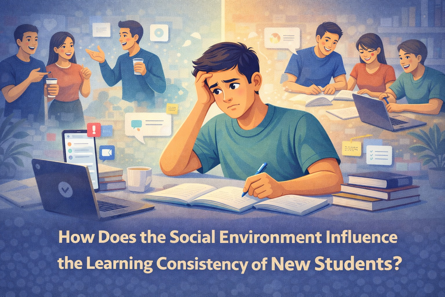 How Does the Social Environment Influence the Learning Consistency of New Students?