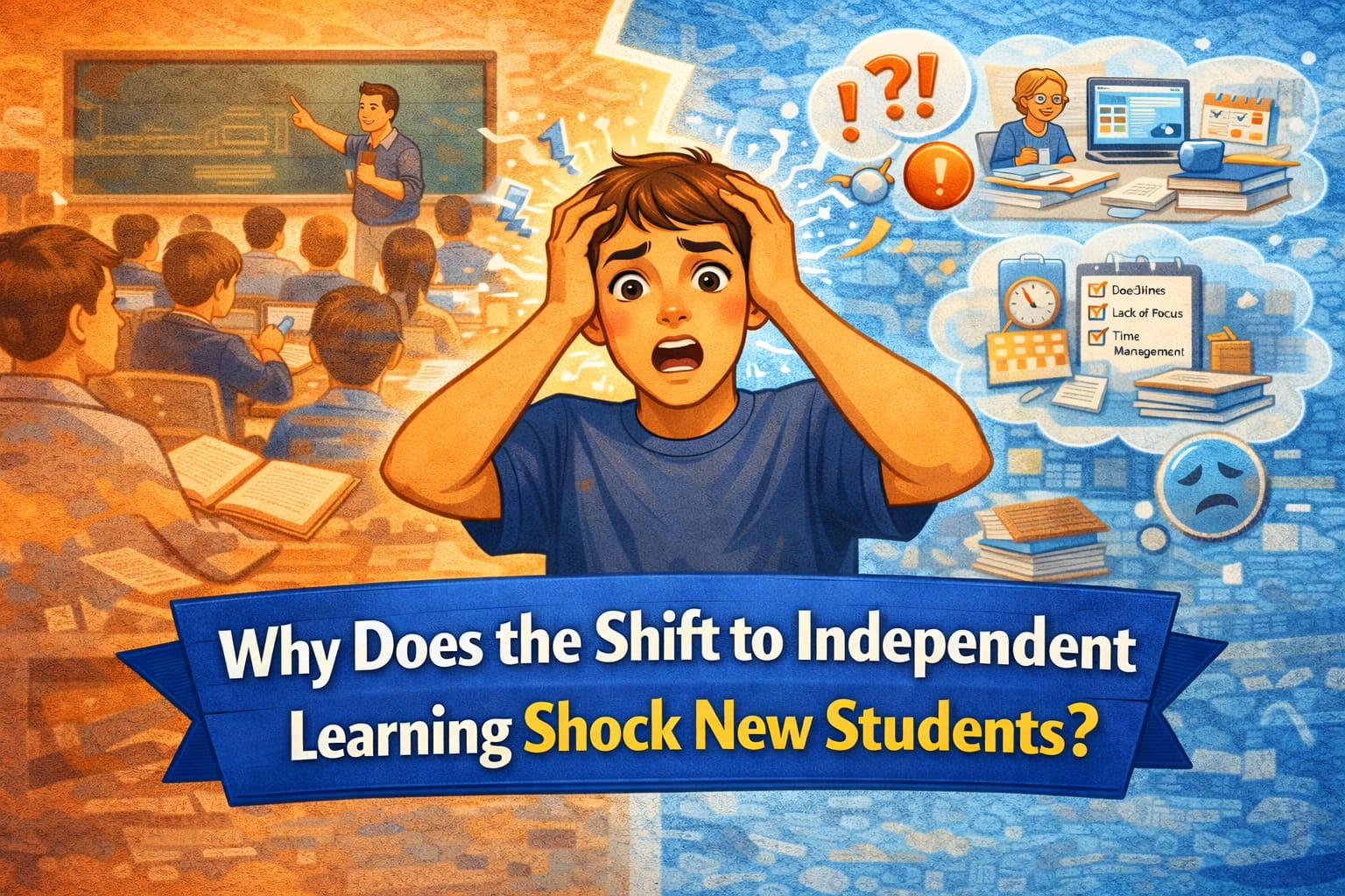Why Does the Shift to Independent Learning Shock New Students?