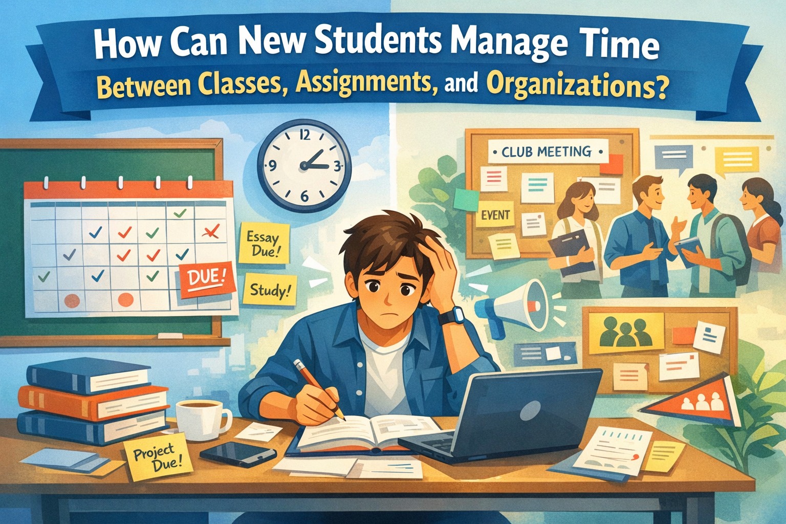 How Can New Students Manage Time Between Classes, Assignments, and Organizations?