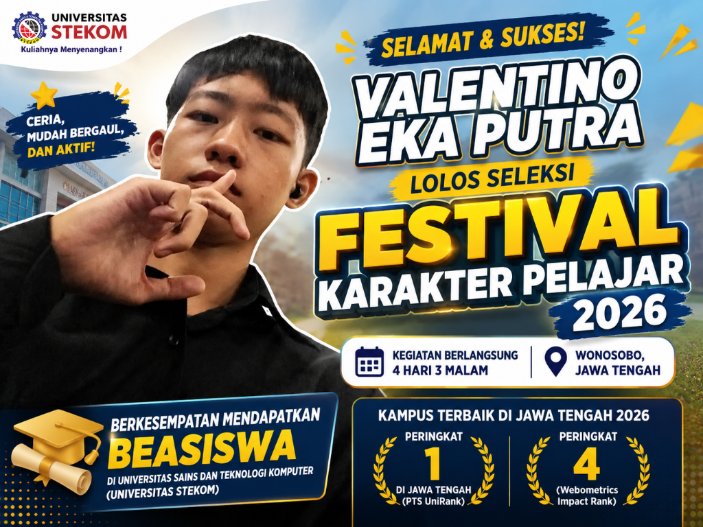 Valentino Eka Putra Lolos Festival Karakter Pelajar 2026, Siap Kembangkan Potensi Diri Bersama Universitas STEKOM