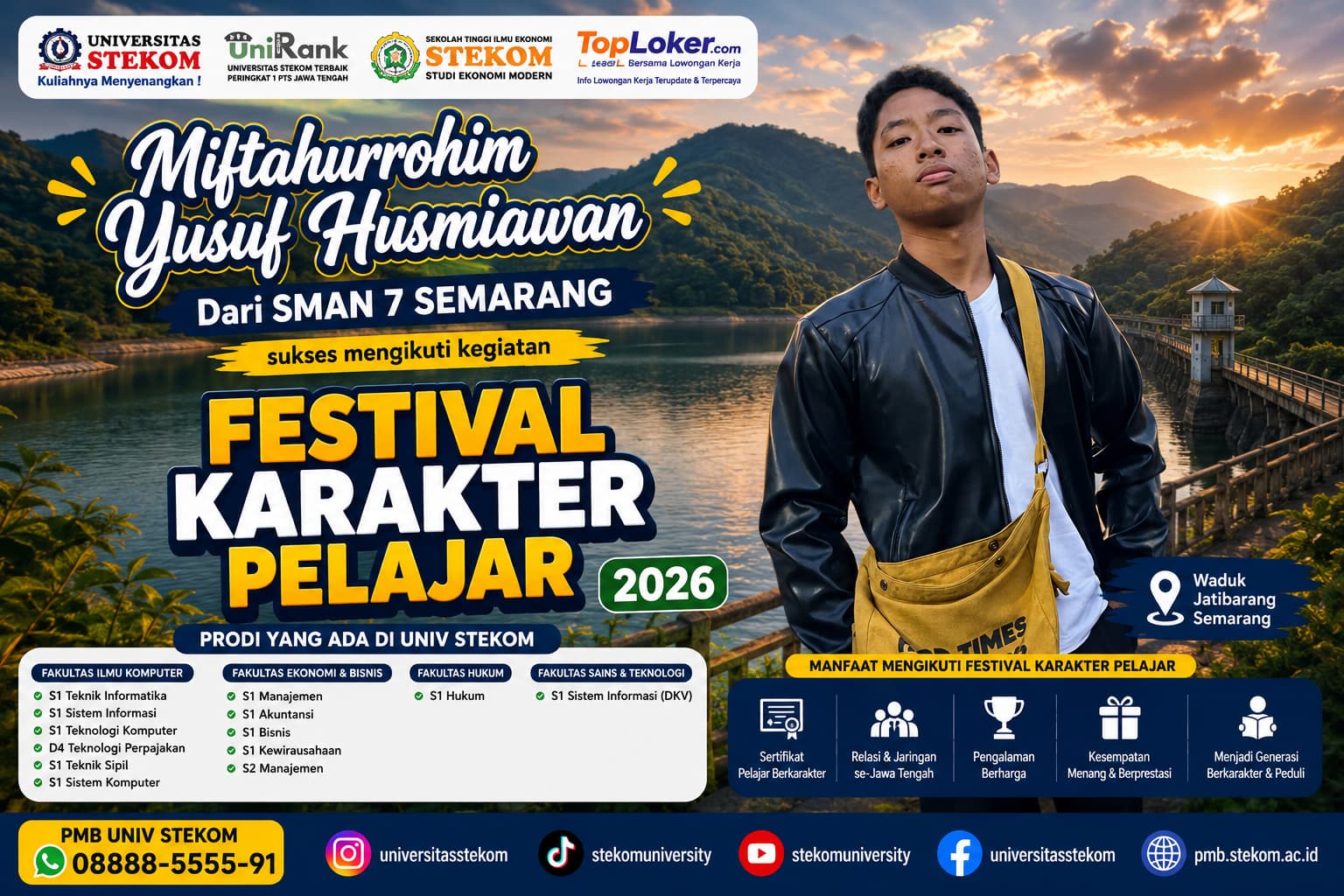 Miftahurrohim Yusuf Husmiawan dari SMAN 7 Semarang Terpilih Mengikuti Festival Karakter Pelajar Universitas STEKOM 2026