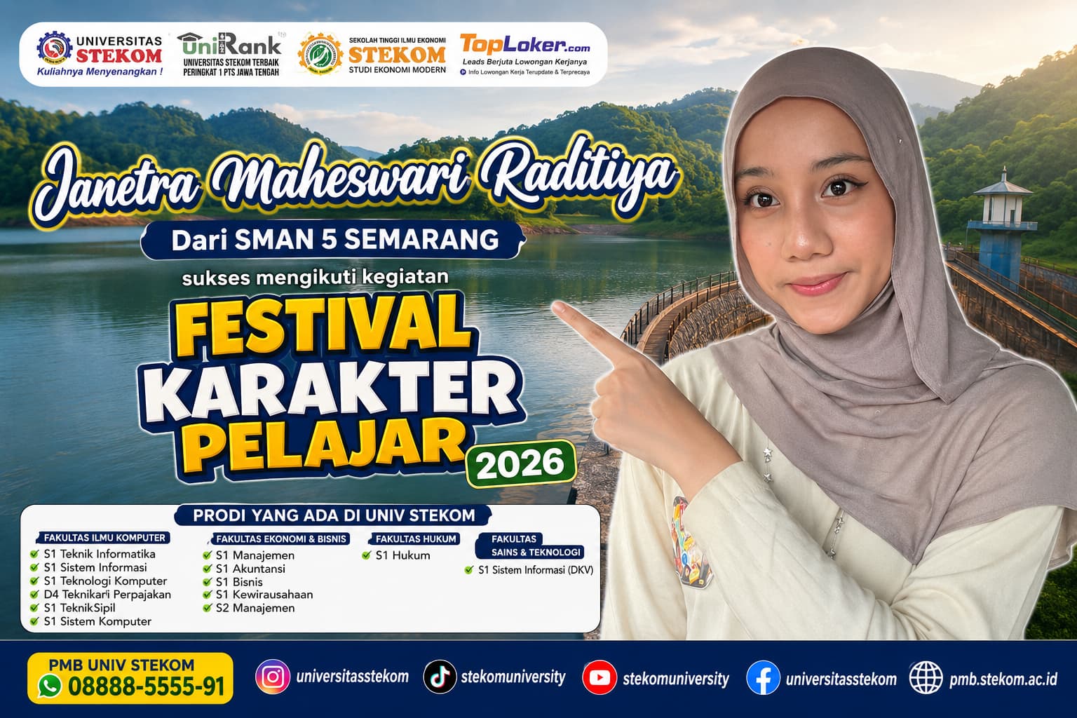 Janetra Maheswari Raditiya dari SMAN 5 Semarang Terpilih Mengikuti Festival Karakter Pelajar Universitas STEKOM 2026