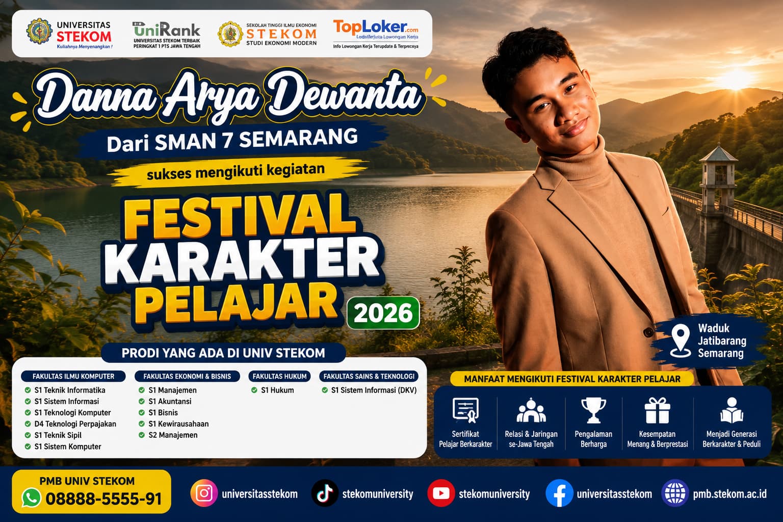 Danna Arya Dewanta dari SMAN 7 Semarang Terpilih Mengikuti Festival Karakter Pelajar Universitas STEKOM 2026