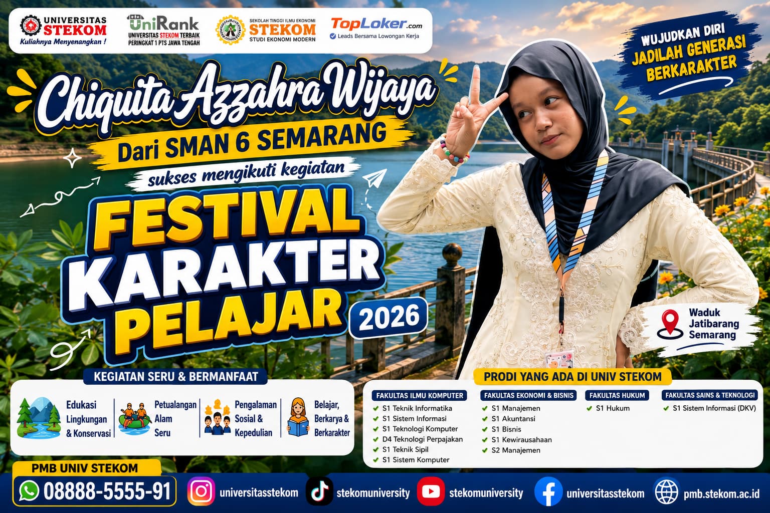 Chiquita Azzahra Wijaya dari SMAN 6 Semarang Terpilih Mengikuti Festival Karakter Pelajar Universitas STEKOM 2026