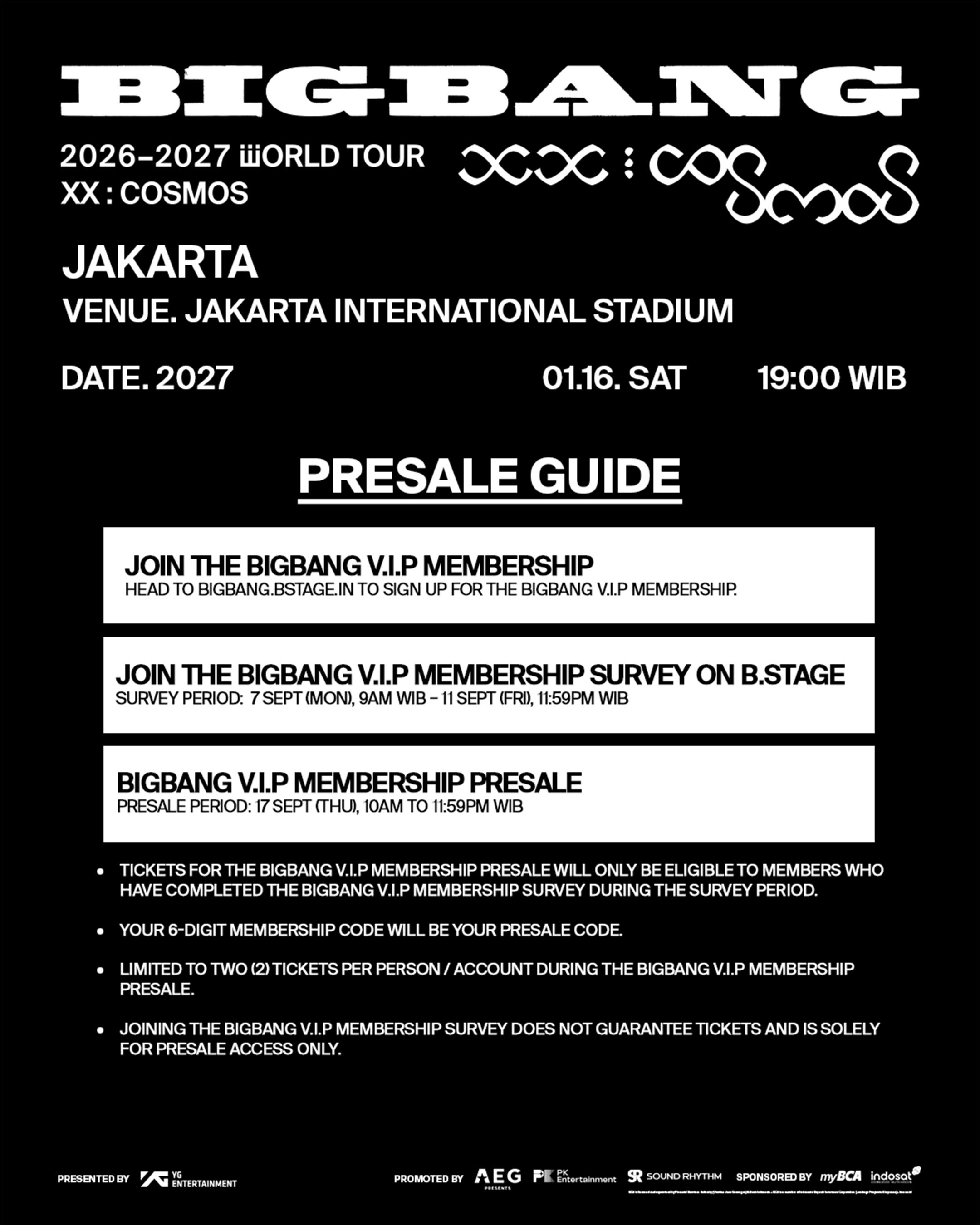 BIGBANG Kembali ke Jakarta, Konser XX COSMOS Digelar di JIS Januari 2027