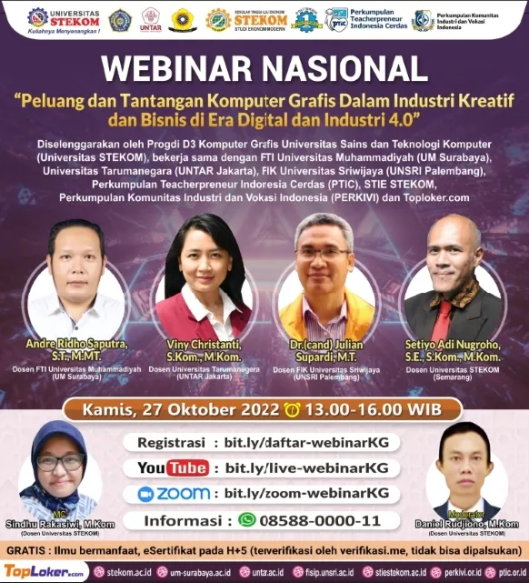 WEBINAR NASIONAL: "Peluang dan Tantangan Komputer Grafis Dalam Industri Kreatif dan Bisnis di Era Digital dan Industri 4.0"