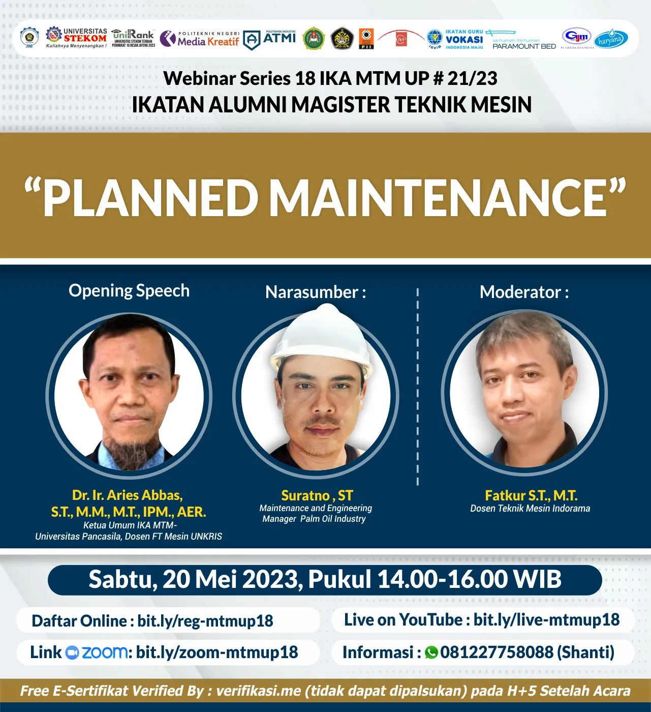 Webinar Series 18 IKA MTM UP "PLANNED MAINTENANCE"