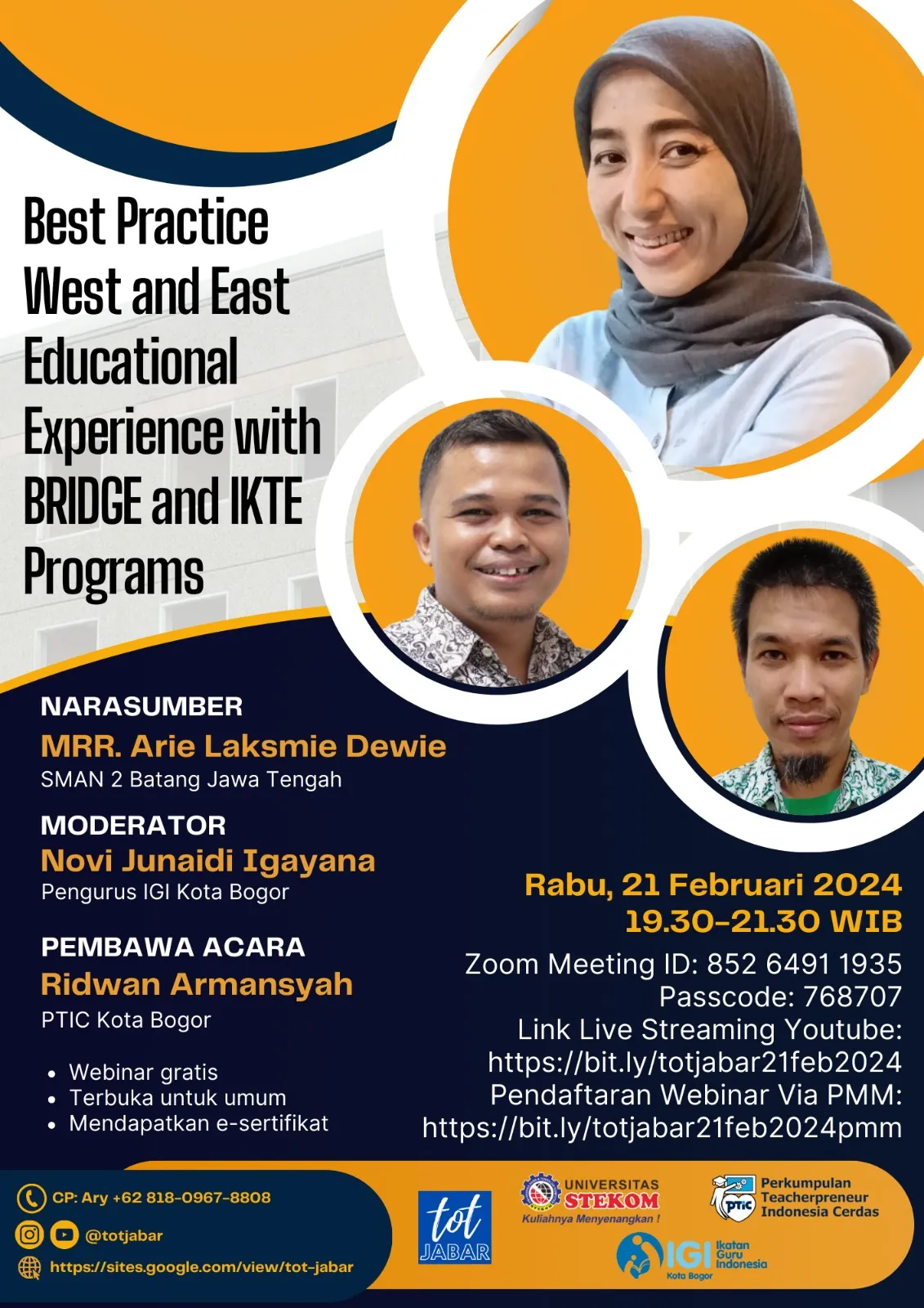 TOT Jabar : BEST PRACTICE WEST &amp; EAST EDUCATIONAL EXPERIENCE WITH BRIDGE &amp; IKTE PROGRAMS