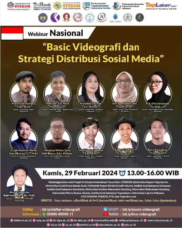 WEBINAR NASIONAL : Basic Videografi dan Strategi Distribusi Sosial Media