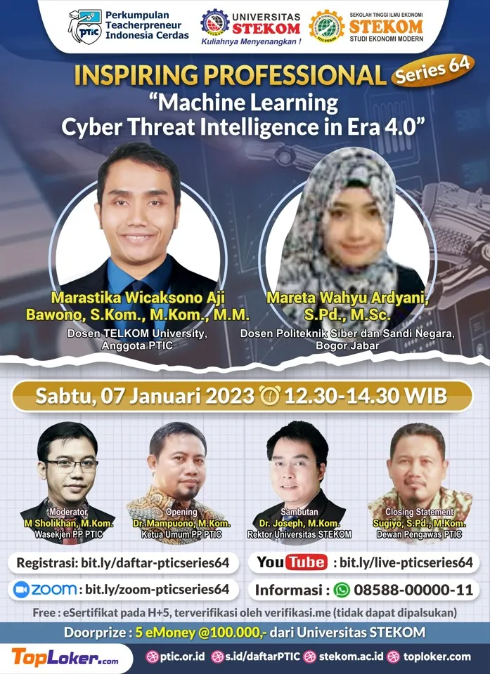 INSPIRING PROFESSIONAL #SERIES 64 Tema : ”Machine Learning Cyber Threat Intelligence in Era 4.0”