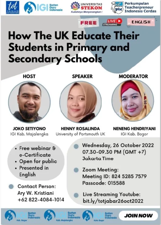 ToT Jabar 26 Oktober 2022 HOW THE UK EDUCATE THEIR STUDENTS IN PRIMARY & SECONDARY SCHOOLS