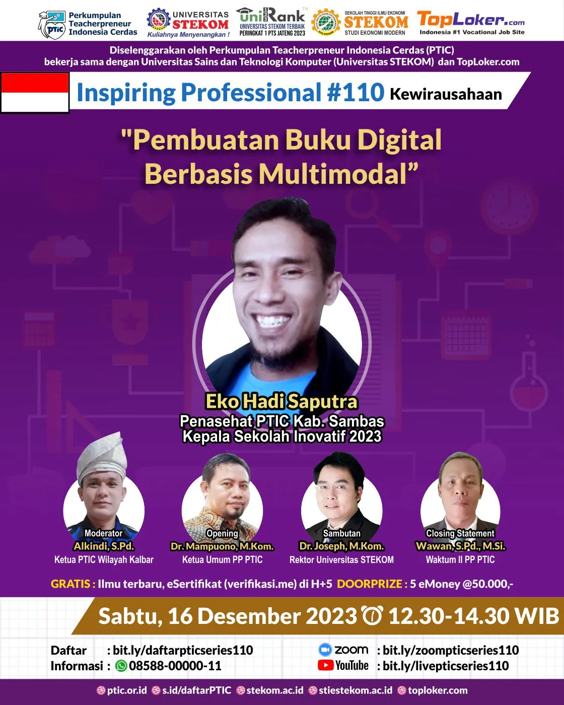 Webinar PTIC INSPIRING PROFESSIONAL #SERIES 110 : Pembuatan Buku Digital Berbasis Multimodal