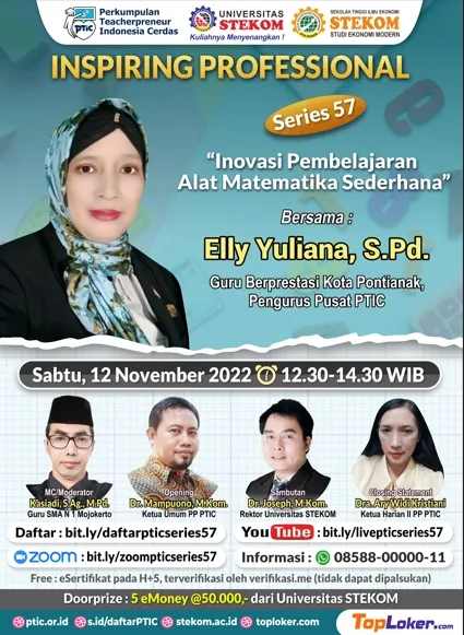 INSPIRING PROFESSIONAL #SERIES 57 Tema :"Inovasi Pembelajaran Alat Matematika Sederhana"