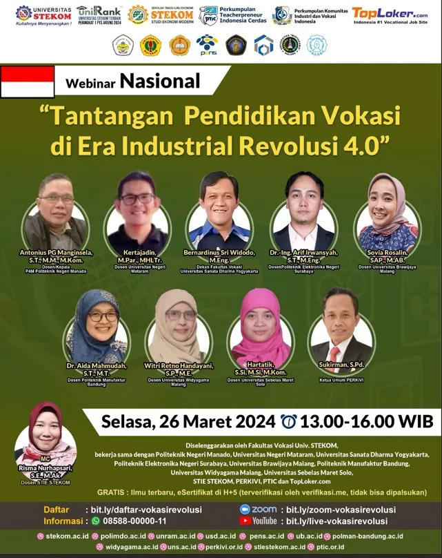 WEBINAR NASIONAL : Tantangan  Pendidikan Vokasi di Era Industrial Revolusi 4.0