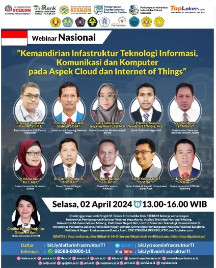 Webinar Nasional : Kemandirian Infastruktur Teknologi Informasi, Komunikasi dan Komputer pada Aspek Cloud dan Internet of Things