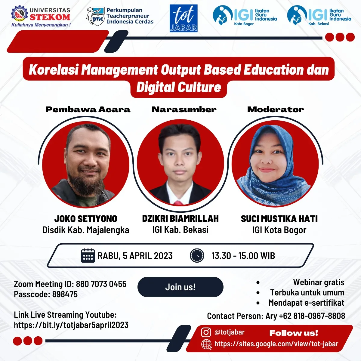 TOT Jabar "KORELASI MANAGEMENT OUTPUT BASED EDUCATION & DIGITAL CULTURE"