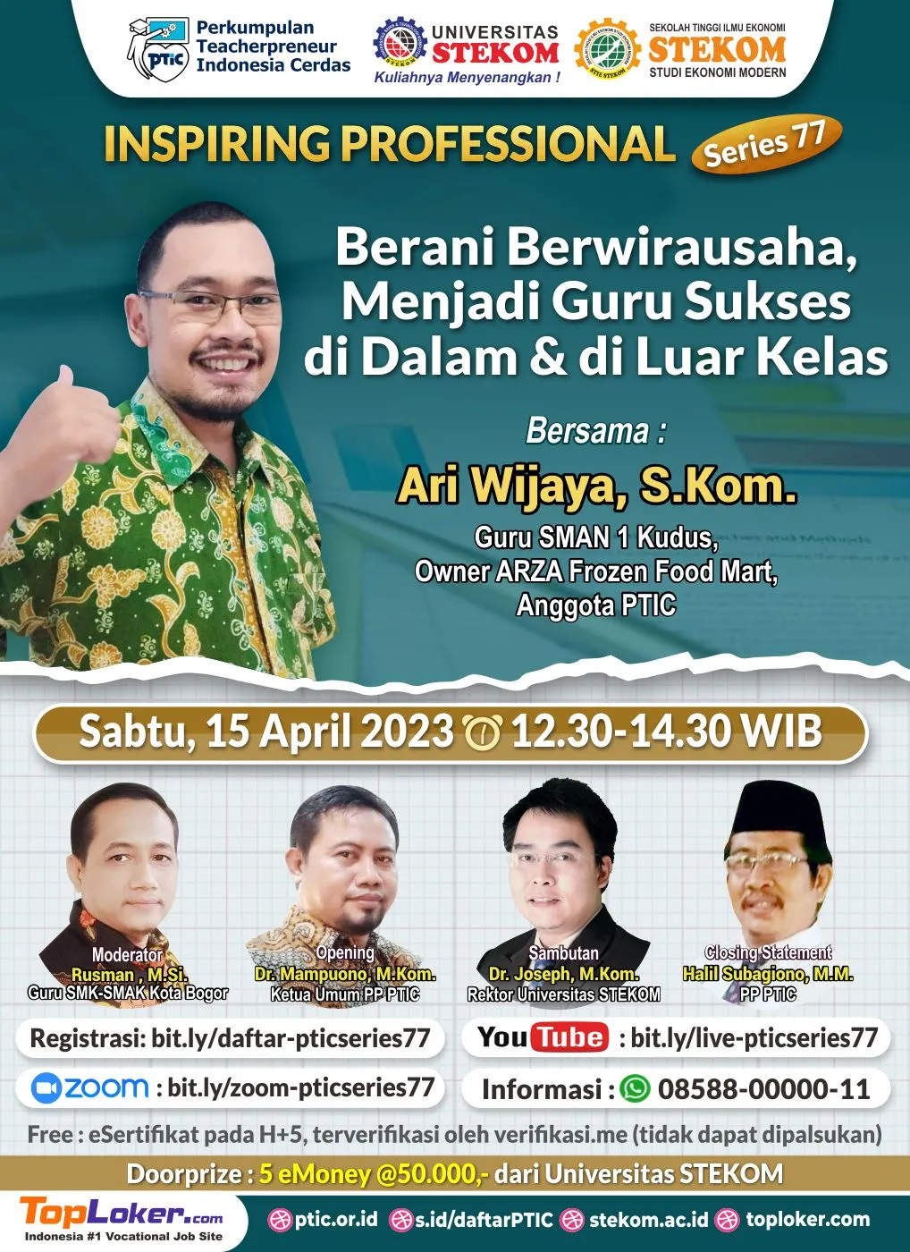INSPIRING PROFESIONAL Series 77  Berani Berwirausaha, Menjadi Guru Sukses di Dalam dan di Luar Kelas