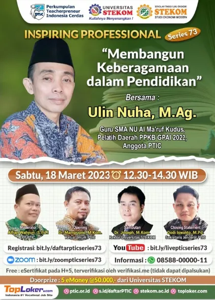 Webinar INSPIRING PROFESSIONAL #SERIES 73 &rdquo;Membangun Keberagamaan dalam Pendidikan&rdquo;