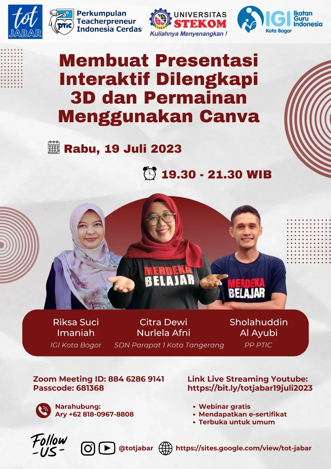 TOT Jabar : Membuat Presentasi Interaktif Dilengkapi 3D dan Permainan Menggunakan Canva