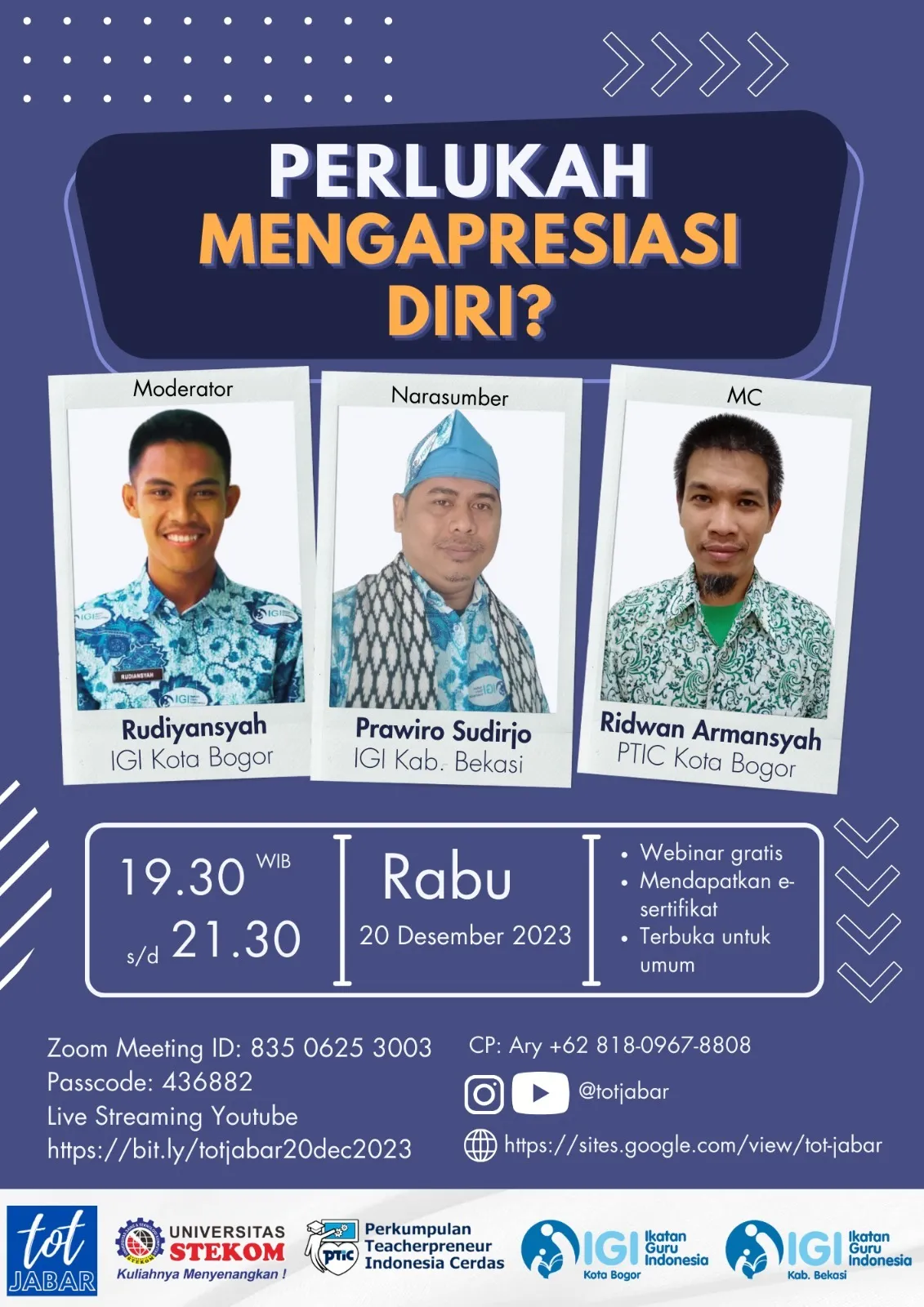TOT Jabar :PERLUKAH MENGAPRESIASI DIRI?