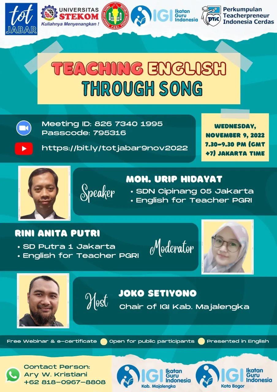 West Java TOT in collaboration with English for Teacher PGRI, IGI Kota Bogor, and IGI Kab. Majalengka