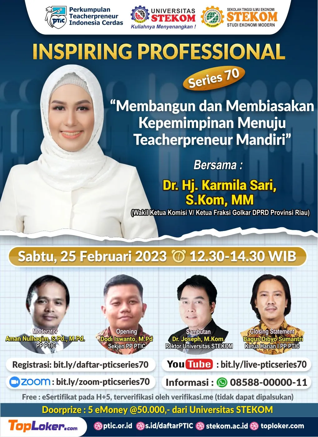 INSPIRING PROFESIONAL #SERIES 70 "Membangun dan Membiasakan Kepemimpinan Menuju Teacherpreuner Mandiri"