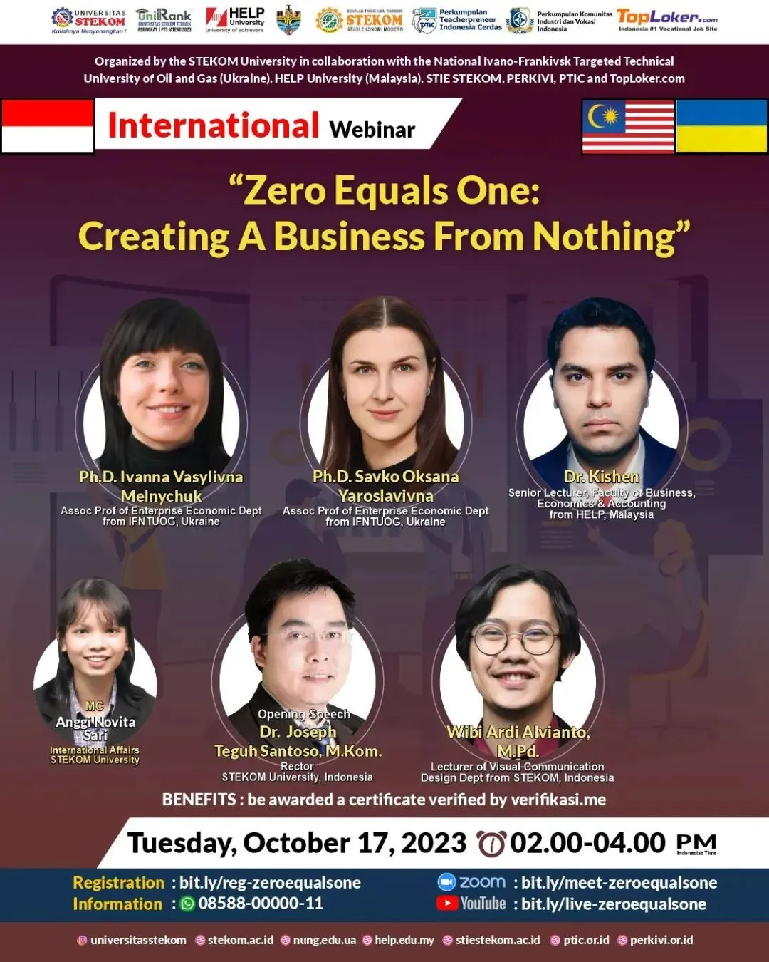 INTERNATIONAL WEBINAR : Zero Equals One: Creating A Business From Nothing