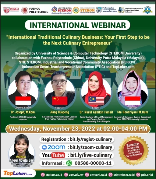 International Webinar "International Traditional Culinary Business: Your First Step to be the Next Culinary Entrepreneur"
