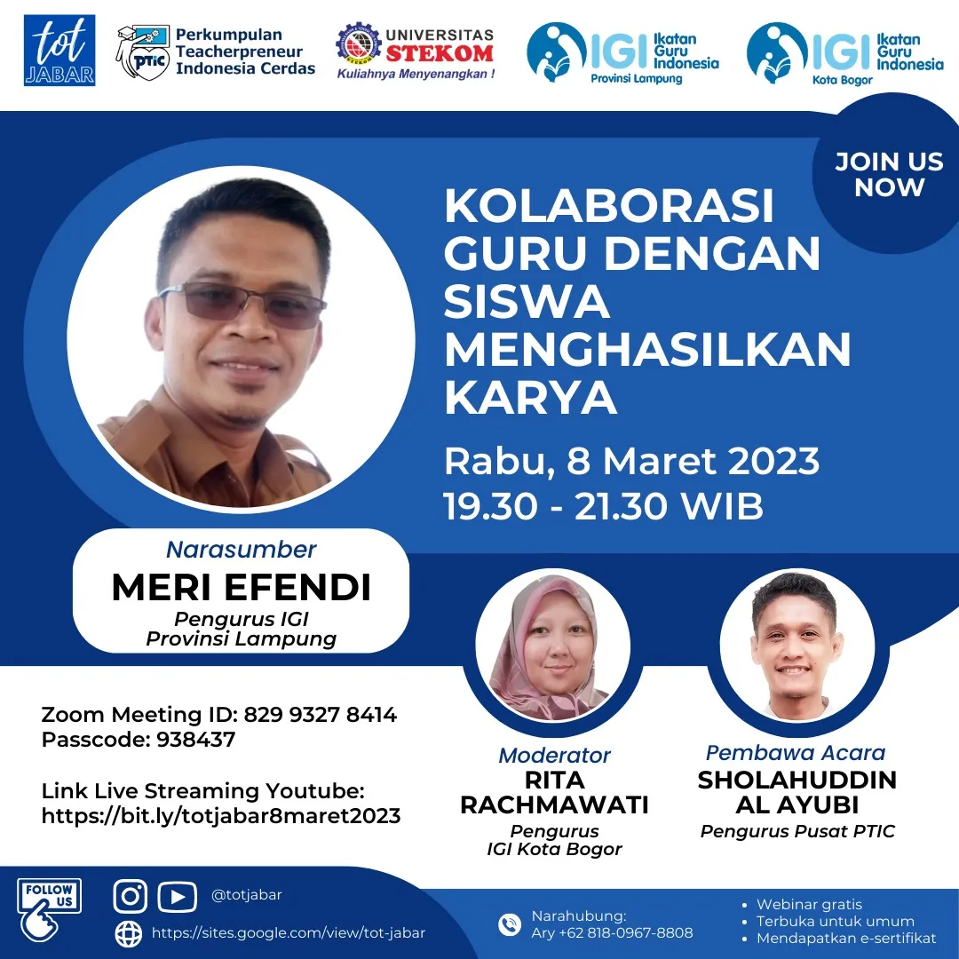TOT Jabar 08 Maret 2023 "Kolaborasi Guru dengan Siswa Menghasilkan Karya"