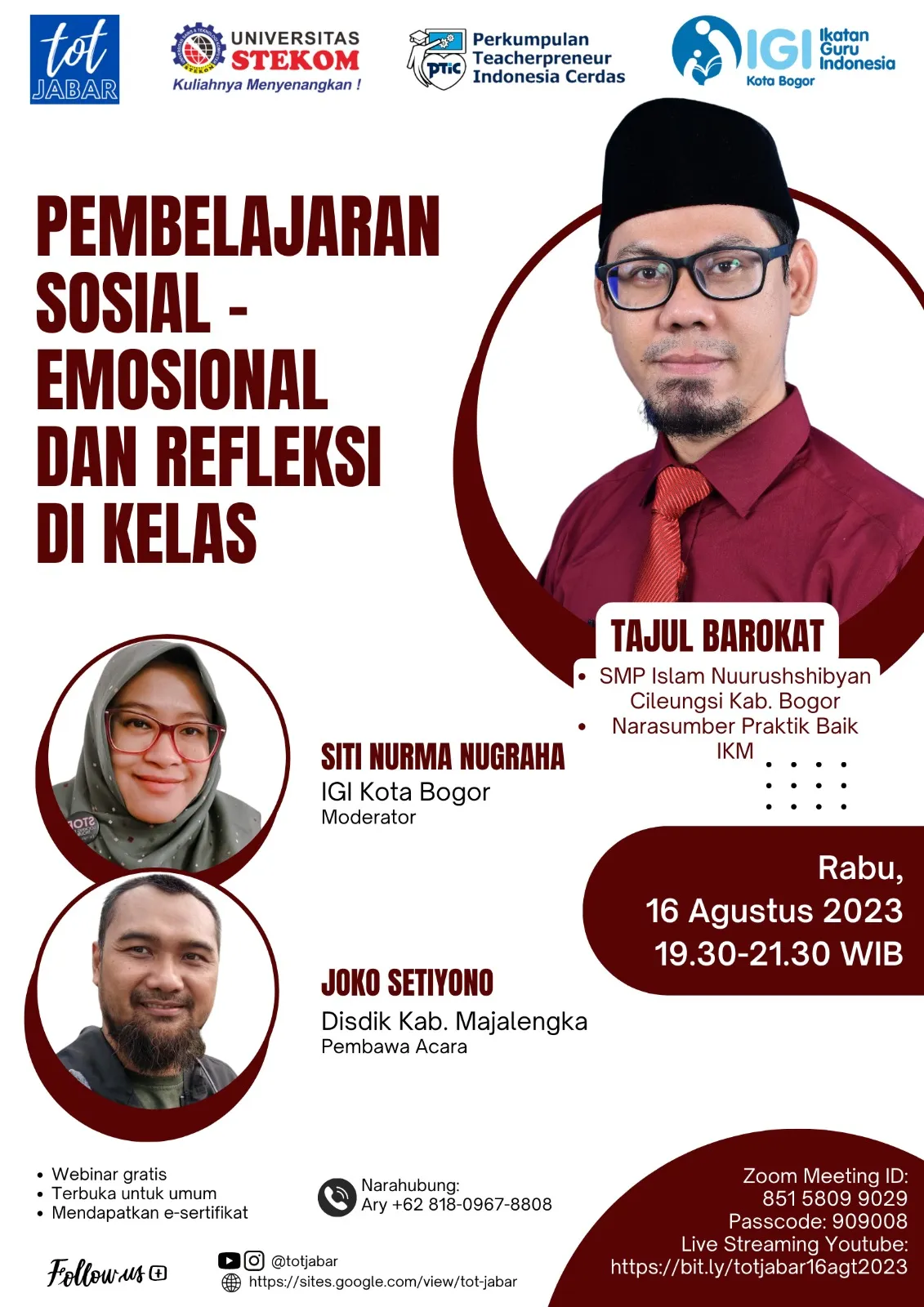 TOT Jabar :  PEMBELAJARAN SOSIAL - EMOSIONAL DAN REFLEKSI DI KELAS