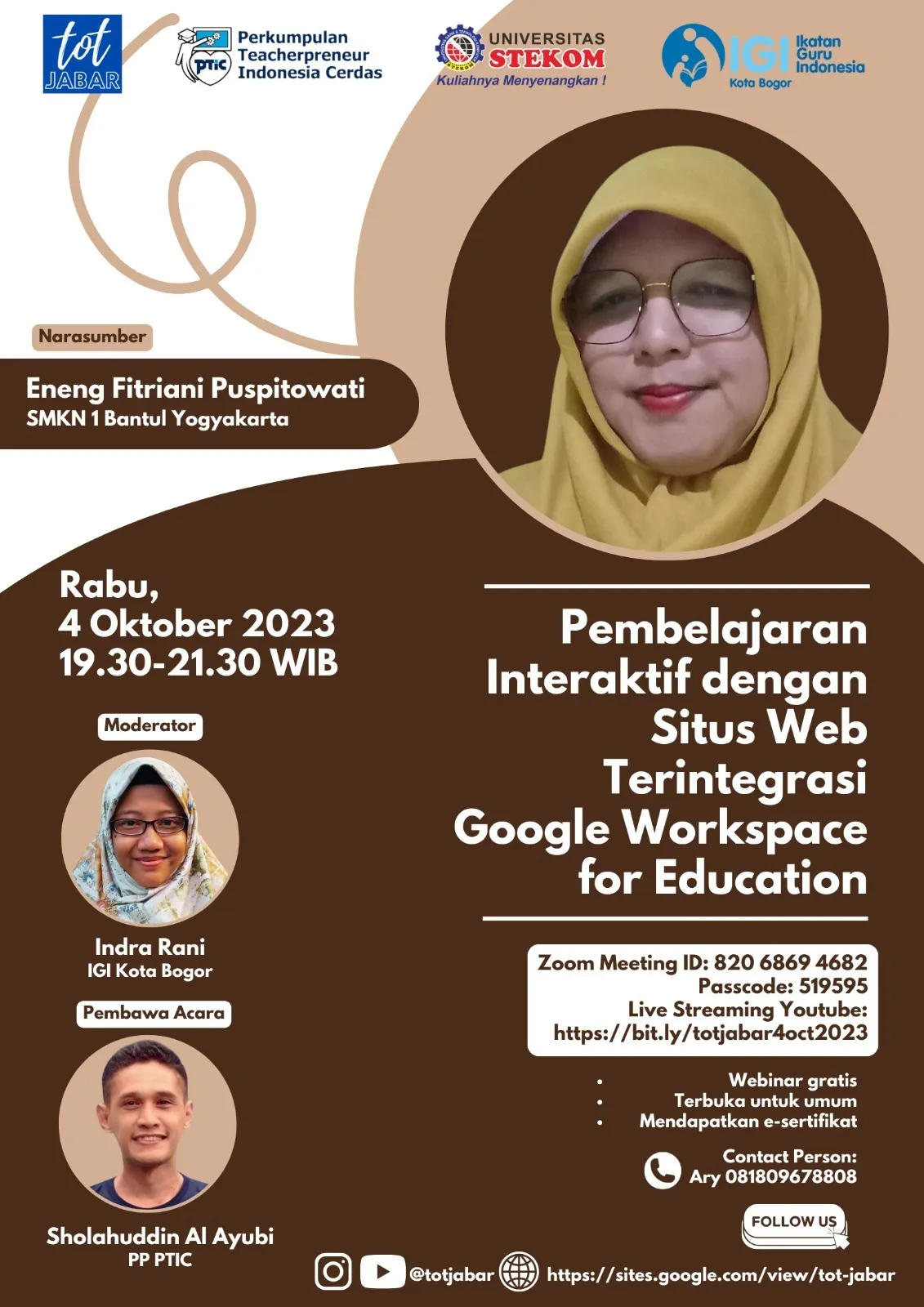 TOT Jabar : Pembelajaran Interaktif dengan Situs Web Terintegrasi Google Workspace For Education