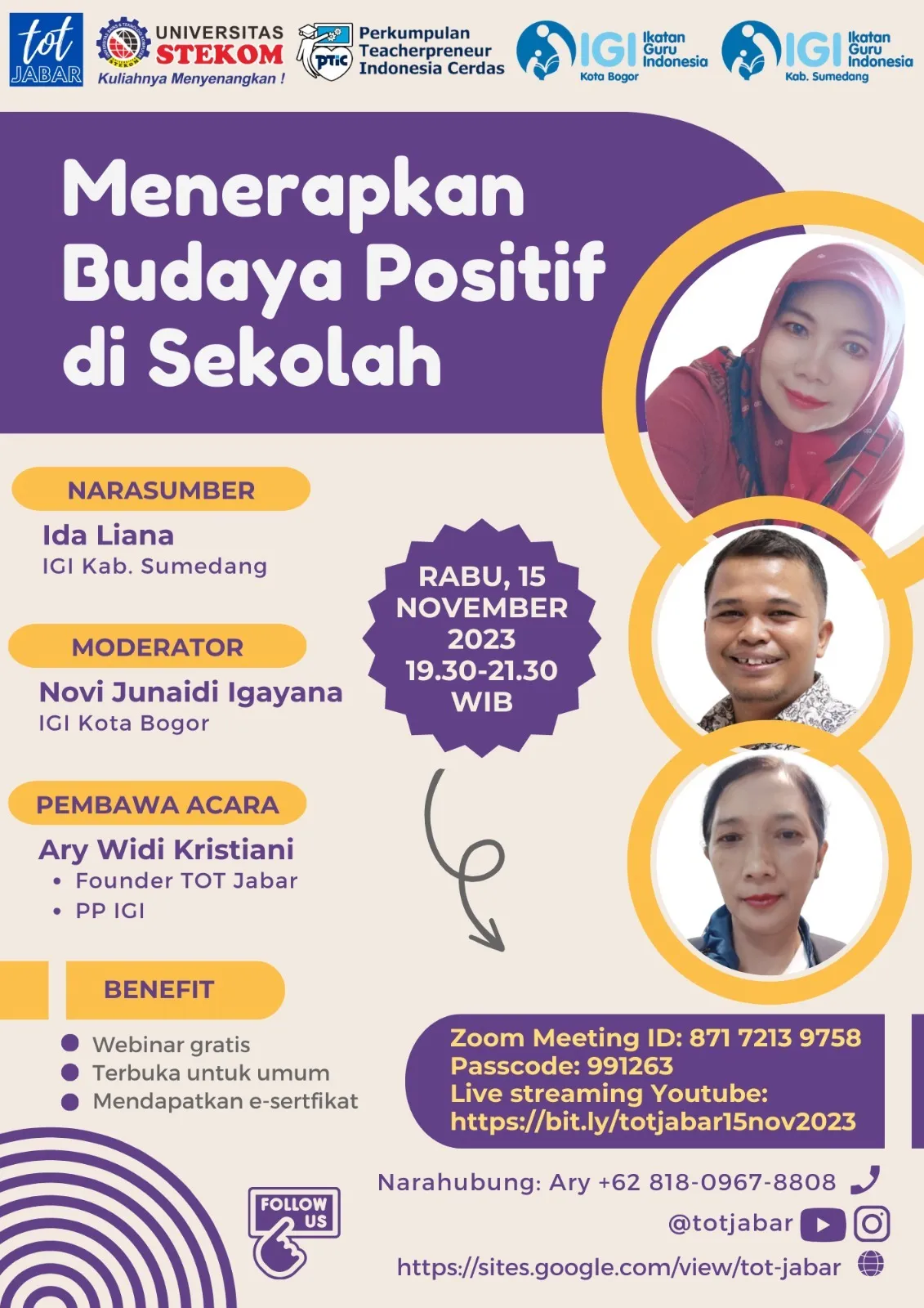 TOT Jabar : MENERAPKAN BUDAYA POSITIF DI SEKOLAH