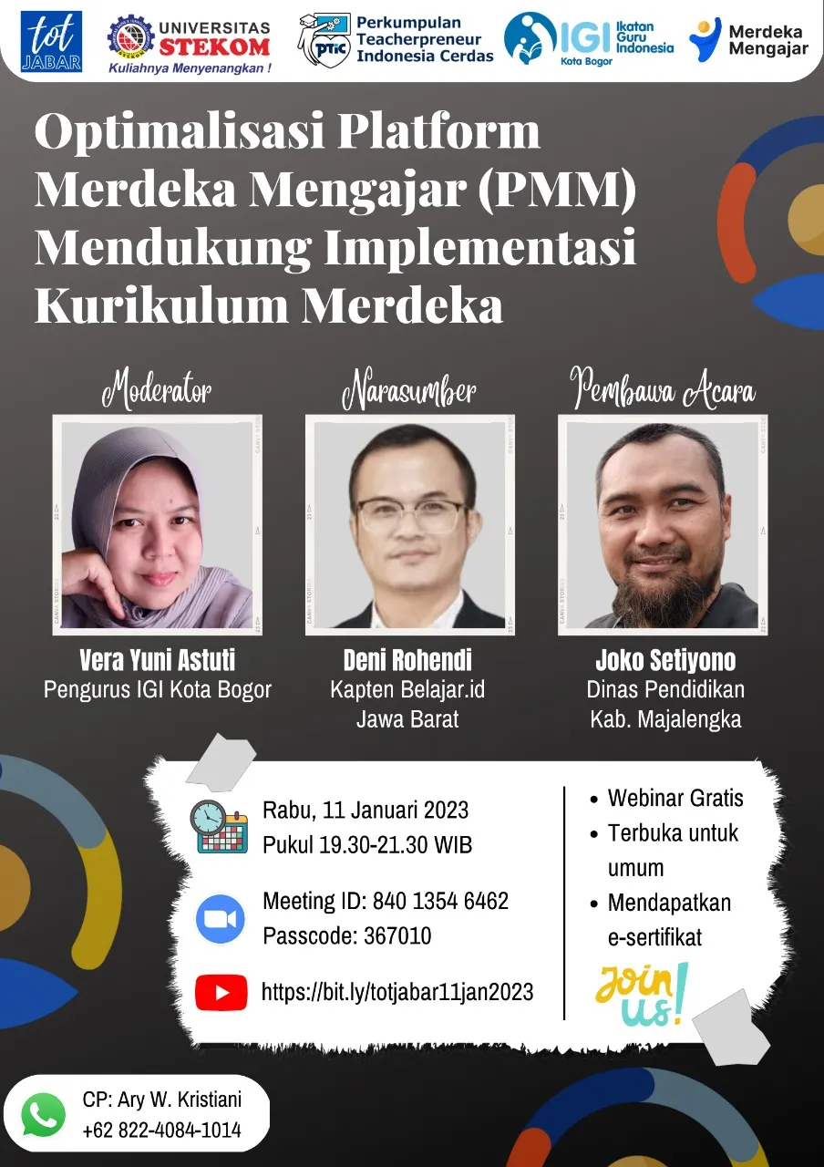TOT Jabar "OPTIMALISASI PLATFORM MERDEKA MENGAJAR (PMM) MENDUKUNG IMPLEMENTASI KURIKULUM MERDEKA"